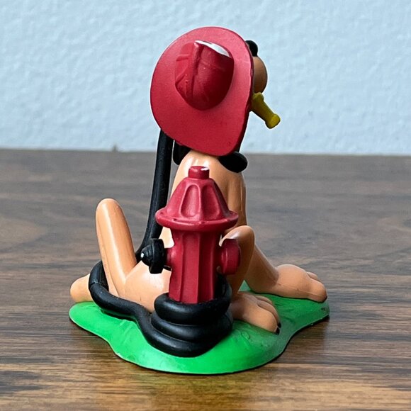 Disney Pluto Fireman Firefighter PVC Figure Cake Topper Hydrant Water Hose - Picture 4 of 14